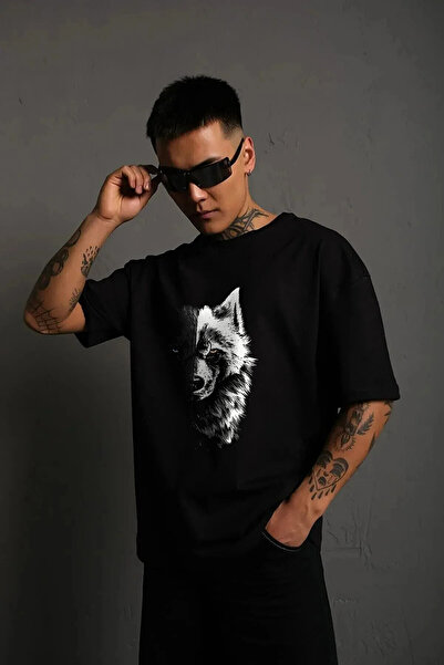 ZEMLİYA تيشيرت رجالي مطبوع عليه وولف