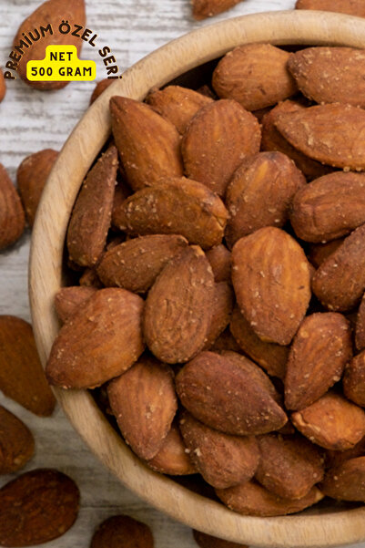 KAJUNUTS PremiumGurme Serisi Duble Iri Boy Datça Bademi Tuzlu Kavrulmuş Yerli Sağlıklı Çerez Badem(Net 500gr)
