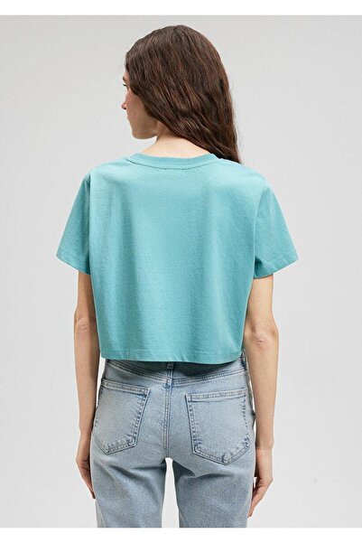 Mavi BLUE WOMEN'S SHORT SLEEVE CROP T-SHIRT Bristol Blue1611644-71823