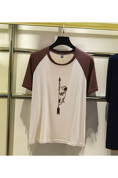 EVIus New Season Lover Combination Ανδρικό μπλουζάκι Lion Tooth Lion Oversize διπλό χρώμα