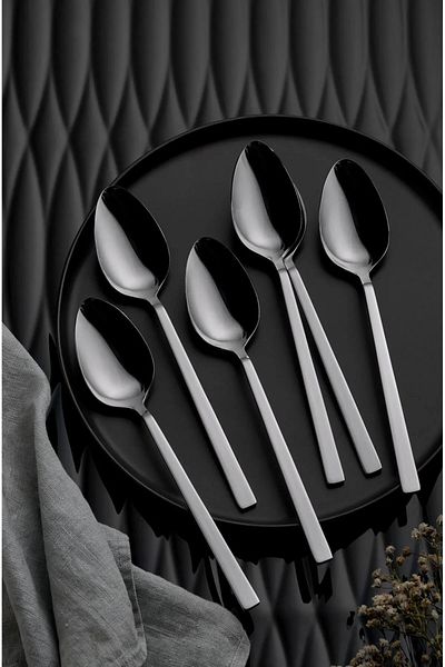 Yüsra Home 6 Pieces of Tablespoon for Daily Use Stick Model Tablespoon Set of 6 (Stainless Steel)