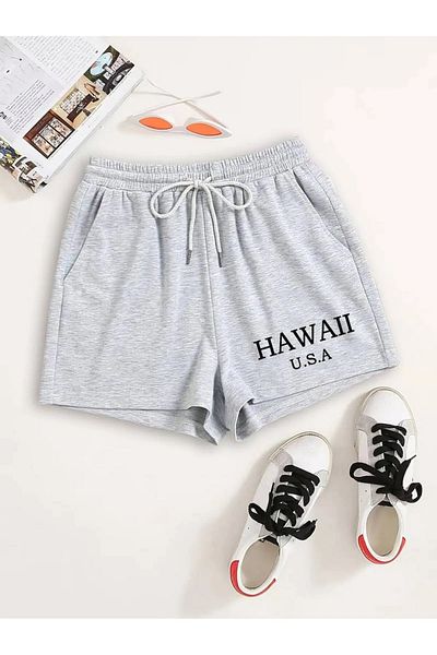 Machetta Women's Black Gray White Hawaiian Printed Set of 3 Premium Fabric Summer Combed Cotton Shorts
