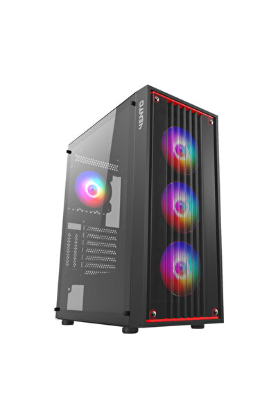 VENTO VG22A 650W Tempered Glass USB 3.0 Mesh RGB ATX Mid Tower Kasa + FSP 650...