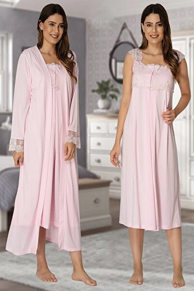 by İGP طقم ثوب نوم للحوامل من القطن الوردي من Effortt مع ثوب نوم