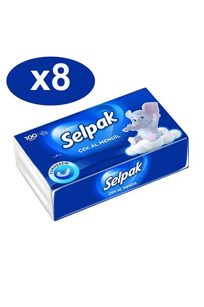 Selpak Check Al Wipes 100 Pieces x Set of 8