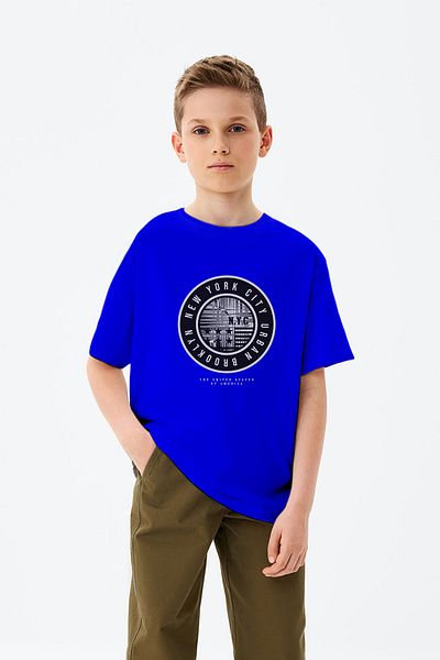 ADABEBEK New York City Urban Brooklyn Logo Printed Boys' T-Shirt