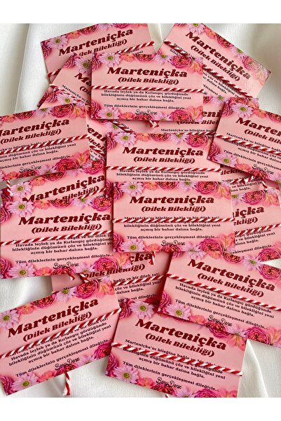 BeryDenz 10 Adet Marteniçka Hediyelik Kartlı Hediye Paketli