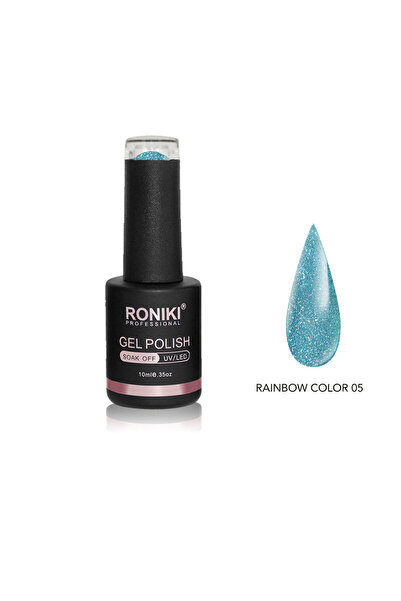RONIKI Kalıcı Oje Holografik Simli Rainbow Color 05 10ml