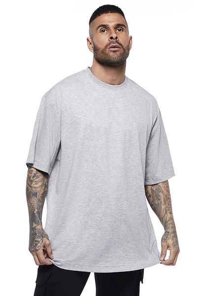 ROCKANDROLL Απλό γκρι ανδρικό μπλουζάκι Oversize Eco Πακέτο 2