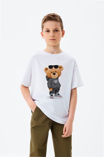 ADABEBEK Love Written Casual Teddy Bear printed T-shirt για αγόρι