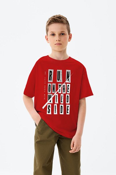ADABEBEK Run On The Wild Side Printed Boys' T-Shirt