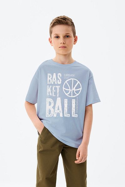 ADABEBEK Tricou pentru băieți imprimat cu desen de baschet urban