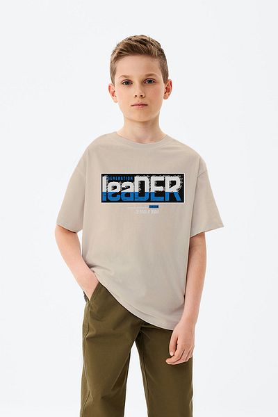 ADABEBEK Leader Letter Printed T-Shirt για αγόρι