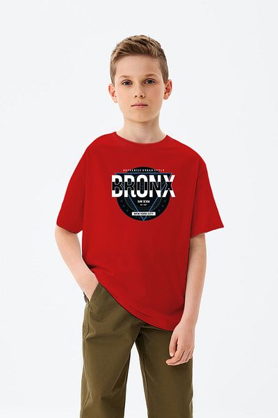 ADABEBEK Tricou pentru băieți cu imprimeu cu sigla Bronx