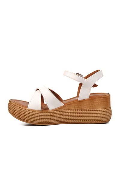 AYAKMOD 426093 White Women's Wedge Heel Sandals
