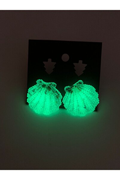 MISS GOLDEN Green Neon Epoxy Colorful Glitter Sea Shell Mussel Shaped Earring...