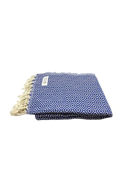 INTER Z Σετ 2 πετσέτες θαλάσσης Peshtemal, 100% βαμβάκι, Xxl 100x180cm, Bodrum, Yellow Navy Blue