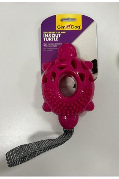 Gimdog Turtle TPR, Pull-On Dog Toy Pink 28 cm