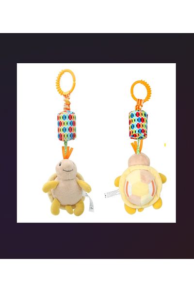 BSE Baby Rattle Plush Yellow Turtle Stroller Crib Bed Baby Stroller Compatible