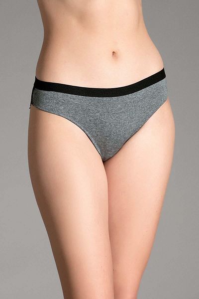 C&City Women's Mesh Detail Hipster Panties C18180 Gray Melange