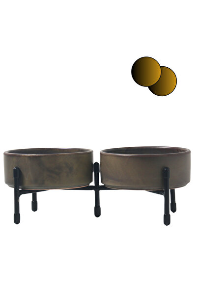 Yılmazel Metal Ayaklı Çift Taraflı Seramikten Evcil Hayvanlarınız için Mama v...