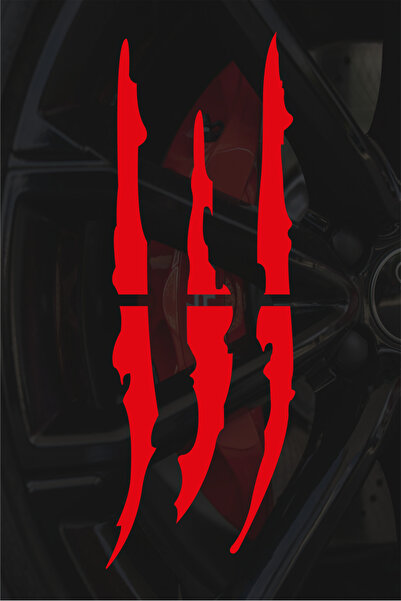 Quart Aksesuar 30 X 10 Cm Monster Pençe Oto Sticker Araba Far Sticker Kırmızı