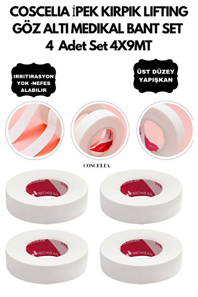 Coscelia İPEK KIRPIK KİRPİK LIFTING GÖZ ALTI MEDIKAL BANT SET 4 Adet Set 4X9M...