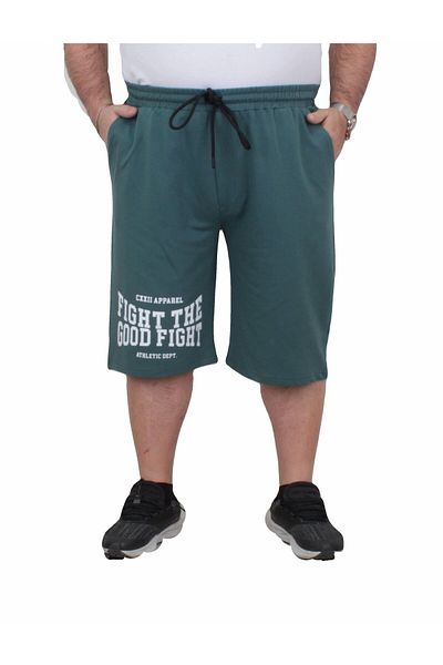 MocGrande Plus Size Men's Combed Cotton Shorts - Good Fight 24632 CAGLA