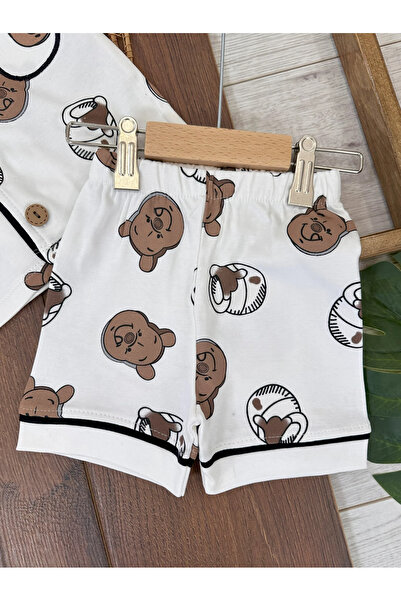 Bolly Baby 100% Cotton Double-breasted Collar Front Buttoned Comfortable Fit Summer Baby Boy Pajamas Set