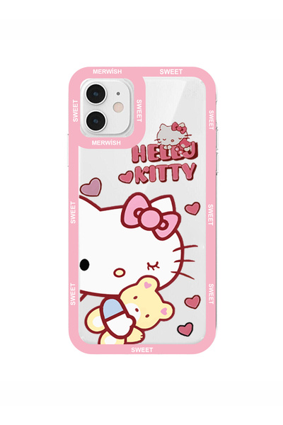 Merwish Apple Iphone 11 Uyumlu Lüx 2mm Kamera Korumalı Hello Kitty Desenli Si...