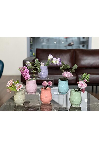 MeGgDecor Πολύχρωμο βάζο με χείλη Lipsy