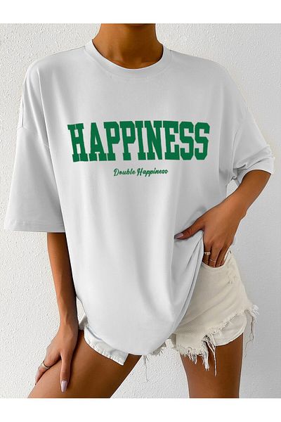 Jose Clothing Μπλουζάκι με λευκή στάμπα Unisex από οργανικό βαμβάκι Oversize - Κοντό μανίκι