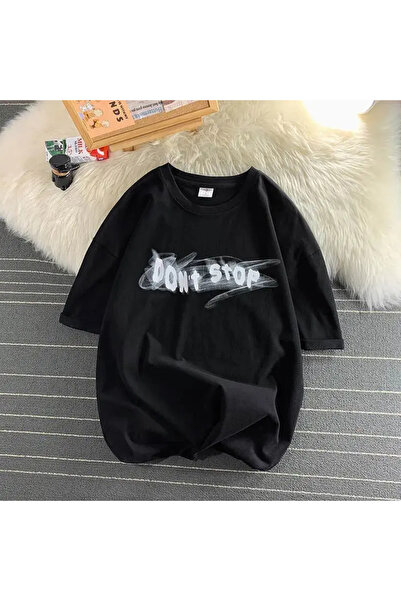 Jose Clothing Crna majica sa štampanjem od organskog pamuka, unisex, oversize...