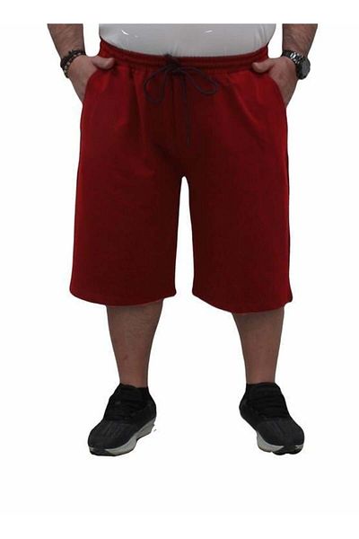Starbattal Men's Combed Cotton Shorts Plus Size - Line 24626 Claret Red