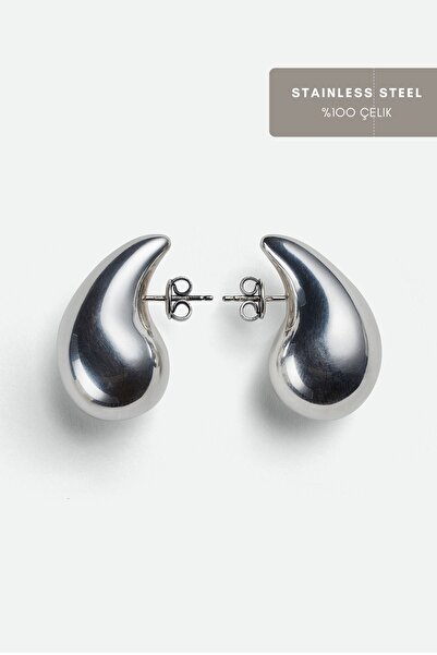 roshel 2 Yıl Garanti Göz Yaşı  Küpe Çelik Kadın Damla Küpe