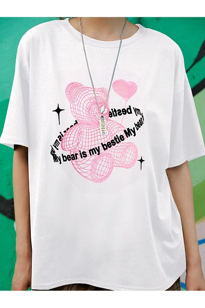 Jose Clothing Μπλουζάκι με λευκή στάμπα Unisex από οργανικό βαμβάκι Oversize - Κοντό μανίκι