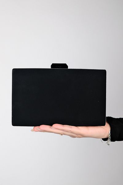 LuviShoes Dámská taška na večerní šaty YOLA Black Suede