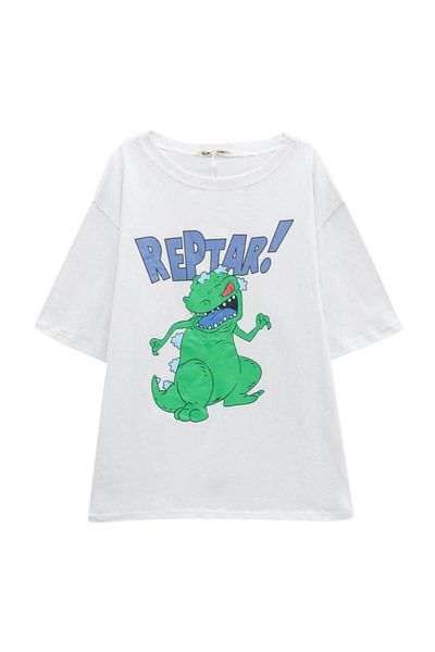 Jose Clothing Μπλουζάκι με λευκή στάμπα Unisex από οργανικό βαμβάκι Oversize - Κοντό μανίκι