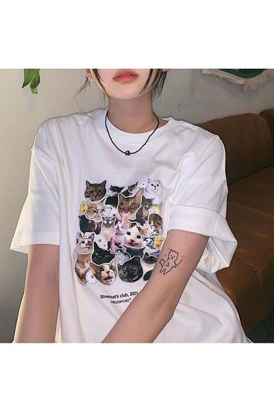 Jose Clothing Μπλουζάκι με λευκή στάμπα Unisex από οργανικό βαμβάκι Oversize - Κοντό μανίκι