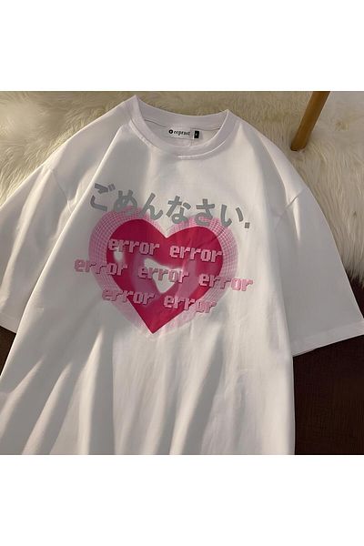 Jose Clothing Μπλουζάκι με λευκή στάμπα Unisex από οργανικό βαμβάκι Oversize - Κοντό μανίκι
