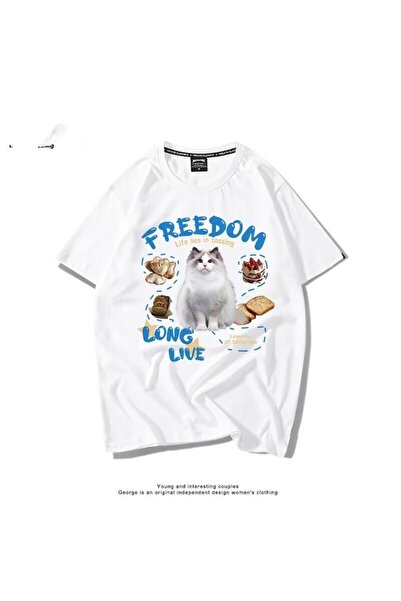 Jose Clothing Μπλουζάκι με λευκή στάμπα Unisex από οργανικό βαμβάκι Oversize - Κοντό μανίκι