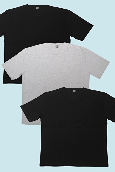 ROCKANDROLL Obična 2 crna, 1 siva Oversize kroj ženska T-shirt trodelna ekolo...