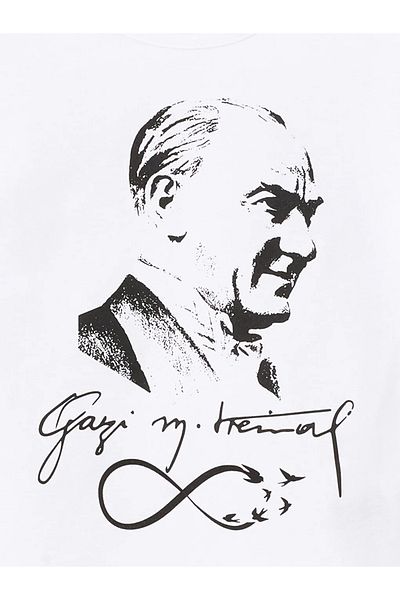 LC Waikiki Tricou cu mânecă lungă cu imprimeu Ataturk pentru copii LCW pentru fete