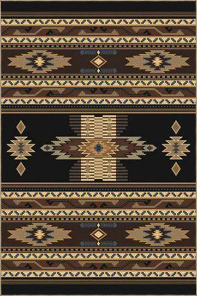 Rugs Modern Halı Siyah ve Kahverengi Tonlarında Vintage Dokuma Taban Halı 3763