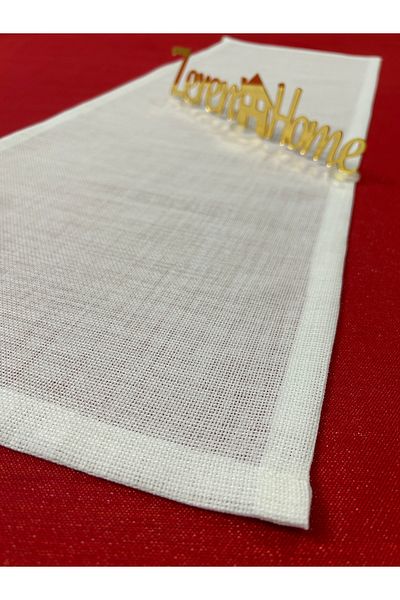 Zeren Home Off-White Runner Κατάλληλο για Επεξεργασία και Κέντημα Αιταμίνης 30x90cm