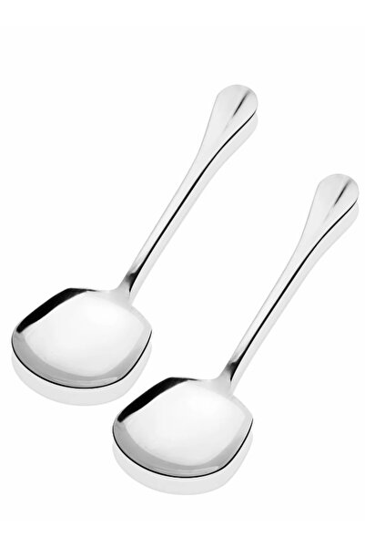 KitchenSoft 2 قطعة ملعقة تقديم من الفولاذ المقاوم للصدأ 21 سم - عرض ملعقة تقد...