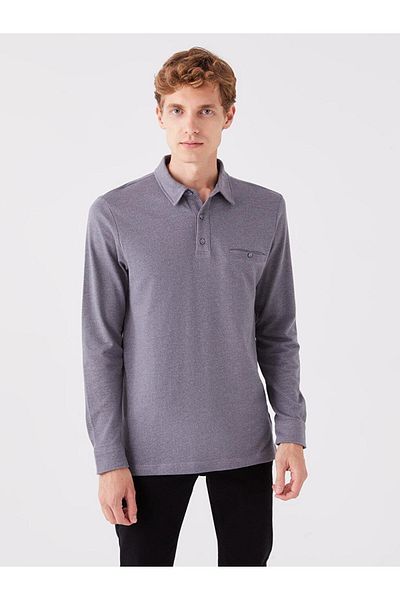 LC Waikiki Ανδρικό φούτερ με μακρυμάνικο λαιμό πόλο LCWAIKIKI Classic