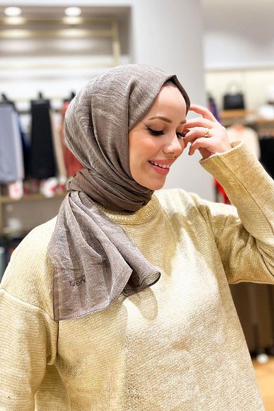 Armine Trend Pırıltı Σκ scarf 1 - 23034 - Καφέ