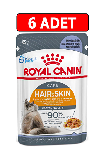 Royal Canin Royal canın hair skin kedi yaş mama 85gr 6adet kedi konservesi pouch