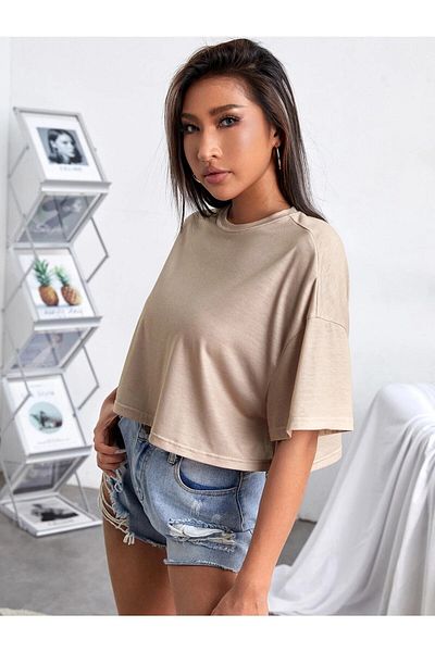 WOODROFFE Femei/Fete Crop Oversize Love Never Printed